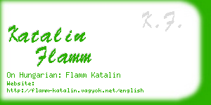 katalin flamm business card